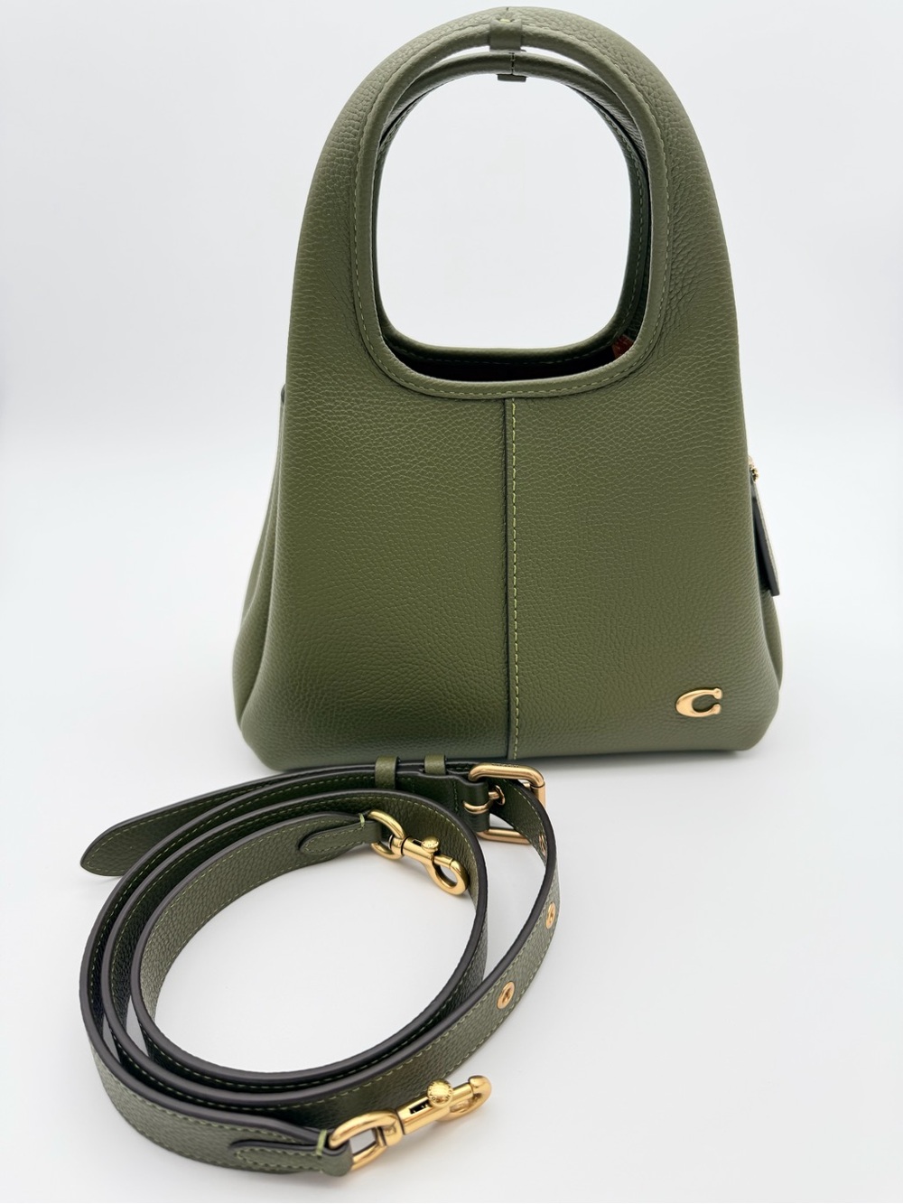 Coach Lana 23 Olive Green Pebbled Leather CM545 Gold Hardware HTF color